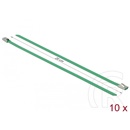 Delock rozsdamentes acél kábelkötegelő 10db (200x4,6mm, zöld)