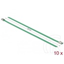 Delock rozsdamentes acél kábelkötegelő 10db (200x4,6mm, zöld)