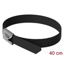 Delock rozsdamentes acél kábelkötegelő 10db (400x7,9mm, fekete)