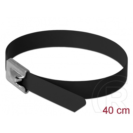 Delock rozsdamentes acél kábelkötegelő 10db (400x7,9mm, fekete)