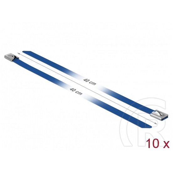 Delock rozsdamentes acél kábelkötegelő 10db (400x7,9mm, kék)