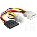 Delock tápkábel Molex 4 pin apa > SATA 15 pines anya + P4 apa