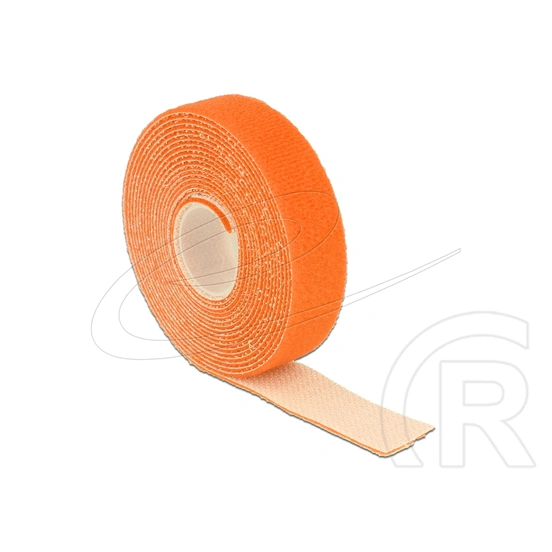Delock tépőzáras kábelkötegelő (3m x 20mm, hurkolható rögzítő, újrahasználható, 1db, narancssárga)