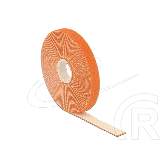 Delock tépőzáras kábelkötegelő (5m, 13mm, 1 db, hurkolható rögzítő, újrafelhasználható, narancssárga)