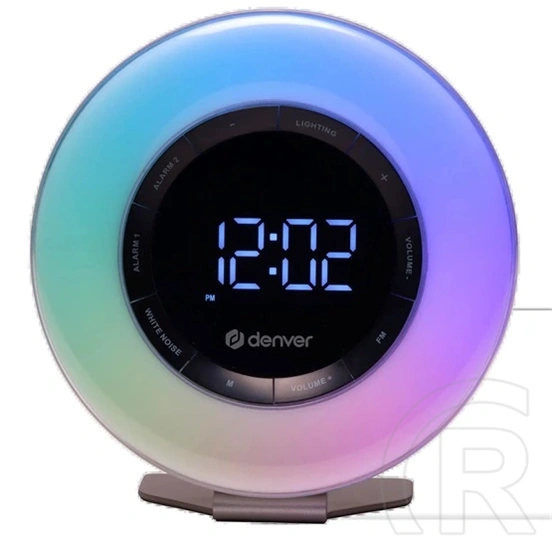 Denver CRL-342 rádiós ébresztőóra (napfelkelte-szimuláció, természetes hangok, FM, kettős ébresztés, USB-C, fehér)