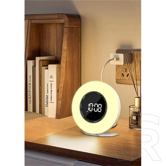 Denver CRL-342 rádiós ébresztőóra (napfelkelte-szimuláció, természetes hangok, FM, kettős ébresztés, USB-C, fehér)