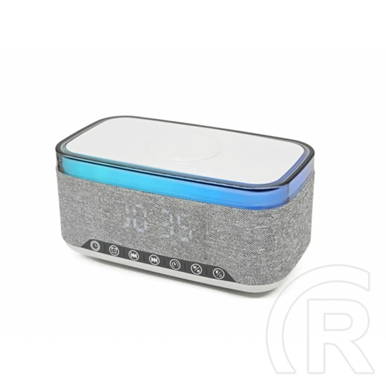 Denver CRQ-225 rádiós ébresztőóra (Bluetooth, vezeték nélküli töltés 15 W, szürke)