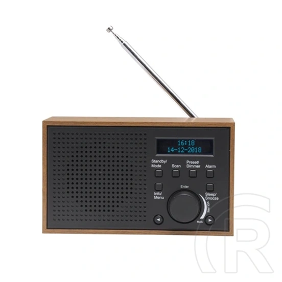 Denver DAB-46DGR rádiós ébresztőóra (DAB+, FM, LCD, 2W RMS, hálózati/4x AA, sötétszürke)