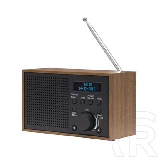 Denver DAB-46DGR rádiós ébresztőóra (DAB+, FM, LCD, 2W RMS, hálózati/4x AA, sötétszürke)