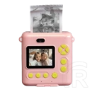 Denver KPC-1363RO digitális gyerekkamera (rózsaszín, 20 MP, 1080p, 2" LCD, MicroSD max. 128 GB, 1200 mAh, hőnyomtatás)