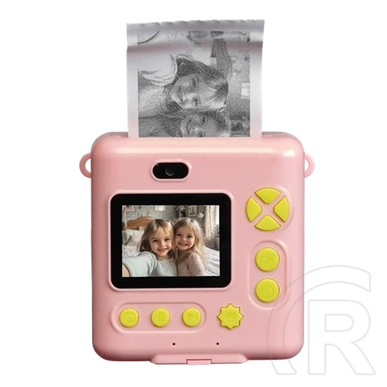 Denver KPC-1363RO digitális gyerekkamera (rózsaszín, 20 MP, 1080p, 2" LCD, MicroSD max. 128 GB, 1200 mAh, hőnyomtatás)