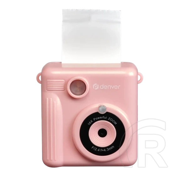Denver KPC-1363RO digitális gyerekkamera (rózsaszín, 20 MP, 1080p, 2" LCD, MicroSD max. 128 GB, 1200 mAh, hőnyomtatás)