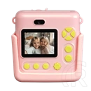 Denver KPC-1363RO digitális gyerekkamera (rózsaszín, 20 MP, 1080p, 2" LCD, MicroSD max. 128 GB, 1200 mAh, hőnyomtatás)