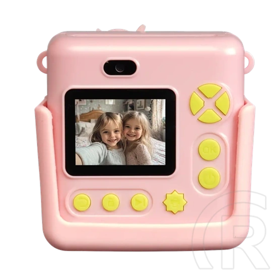 Denver KPC-1363RO digitális gyerekkamera (rózsaszín, 20 MP, 1080p, 2" LCD, MicroSD max. 128 GB, 1200 mAh, hőnyomtatás)