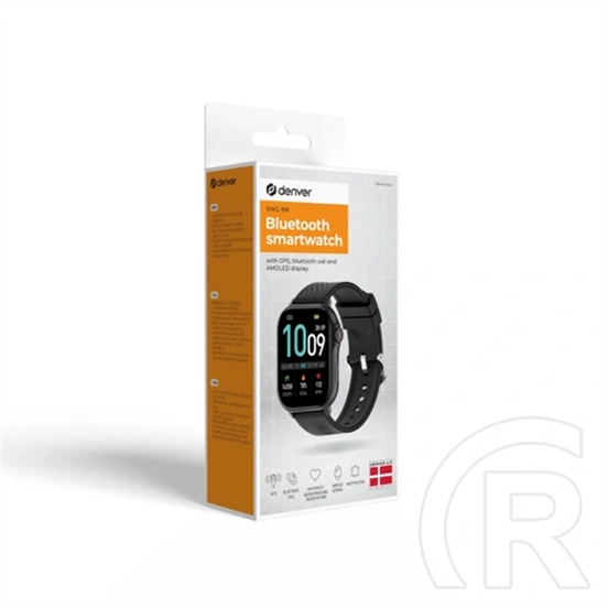 Denver SWG-159B okosóra (2,13", AMOLED, Bluetooth 5.3, GPS, aktivitásmérő, pulzusmérő, 3 ATM, fekete)