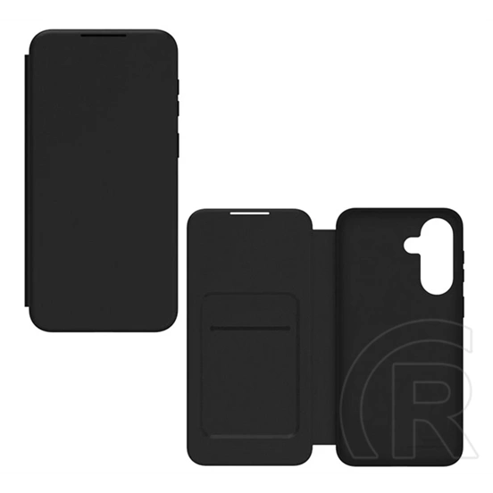 Designed for Samsung A57 5G tok álló (flip, oldalra nyíló, kártyazseb) fekete