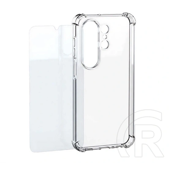 Designed for Samsung S26 Ultra műanyag telefonvédő (ütésállóság, légpárnás sarok + képernyővédő üveg) átlátszó
