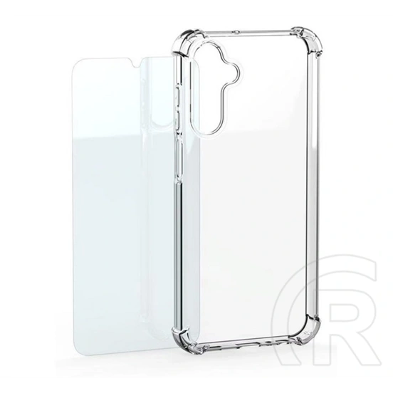 Designed for Samsung S26 műanyag telefonvédő (ütésállóság, légpárnás sarok + képernyővédő üveg) átlátszó