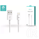 Devia Apple IPAD (3rd Generation) adatkábel (usb - lightning, 10w, gyorstöltő, 100cm) fehér
