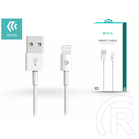 Devia Apple IPAD (3rd Generation) adatkábel (usb - lightning, 10w, gyorstöltő, 100cm) fehér