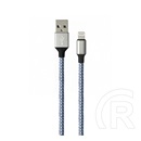 Devia Apple IPAD mini 3 vogue adatkábel (usb - lightning, 12w, 100cm, cipőfűző) ezüst/kék
