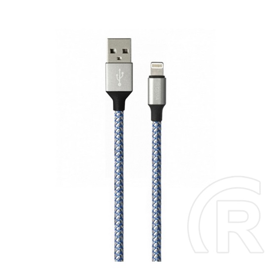 Devia Apple IPAD mini 3 vogue adatkábel (usb - lightning, 12w, 100cm, cipőfűző) ezüst/kék
