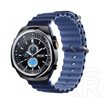 Devia Apple Watch Series 5 40mm deluxe sport pótszíj (kicsi, szilikon, állítható, hullám) sötétkék/világoskék