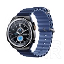Devia Apple Watch Series 5 40mm deluxe sport pótszíj (kicsi, szilikon, állítható, hullám) sötétkék/világoskék