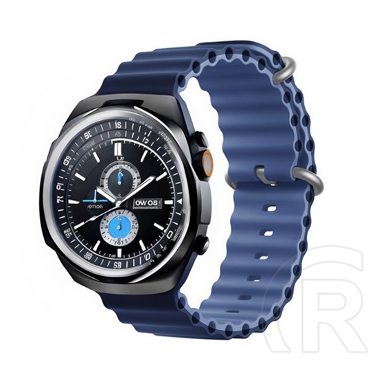 Devia Apple Watch Series 5 40mm deluxe sport pótszíj (kicsi, szilikon, állítható, hullám) sötétkék/világoskék