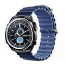Devia Apple Watch Ultra 2 deluxe sport pótszíj (egyedi méret, nagy, szilikon, állítható, hullám) sötétkék/világoskék