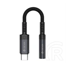 Devia EC608 audió adapter kábel (3,5 mm jack aljzat - Type-C, 12 cm, fekete)