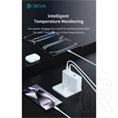 Devia Extreme Speed Series RCE-10001 hálózati adapter (USB-A + 3x USB-C, PD, 100W, GaN, fehér)