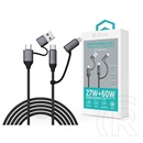 Devia Extreme adat- és töltőkábel (USB-A - C dugó / Lightning, 1,5 m, PD 60W, fekete)