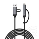 Devia Extreme adat- és töltőkábel (USB-A - C dugó / Lightning, 1,5 m, PD 60W, fekete)