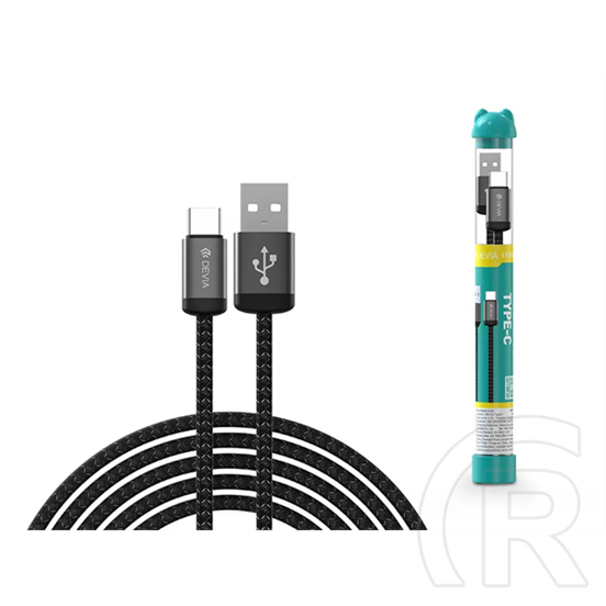 Devia Gracious Series adat-és töltőkábel (A dugó / C dugó, 1 m, fekete)
