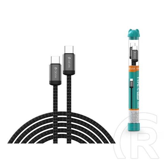 Devia Gracious Series adat-és töltőkábel (C dugó / C dugó, 1 m, 60W, fekete)