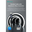 Devia Gracious v2 adat- és töltőkábel (USB / Lightning dugó, 12W, 1 m, fekete)