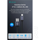 Devia Gracious v2 adat- és töltőkábel (USB / Lightning dugó, 12W, 1 m, fekete)