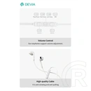 Devia Kintone A3 In-Ear fülhallgató sztereó (3,5 mm jack, mikrofon, 14,2 mm hangszóró, 120 cm kábel, fehér)