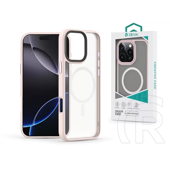 Devia Pino Series Magnetic ütésálló tok (Apple iPhone 16 Pro Max, pink)