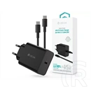 Devia Rocket ST111141 asztali töltő (45w, PD, QC, Type-C/Type-C kábel 1,5m, adatátvitel, fekete)