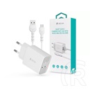 Devia ST364020 Smart hálózati töltő adapter (2 x USB-A aljzat, 5V/2.4A) + Micro USB - USB-A kábel (1m)