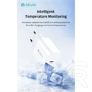 Devia Smart Series 30W GaN hálózati adapter (Type-C csatlakozó, Type-C és Lightning kábel 1 m, PD, QC, PPS támogatás, fe