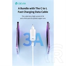 Devia Smart Series 30W GaN hálózati adapter (Type-C csatlakozó, Type-C és Lightning kábel 1 m, PD, QC, PPS támogatás, fe
