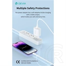 Devia Smart Series 30W GaN hálózati adapter (Type-C csatlakozó, Type-C és Lightning kábel 1 m, PD, QC, PPS támogatás, fe