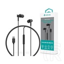 Devia Smart Series M1 Metal in-ear fülhallgató USB-C (mikrofon, 10 mm hangszóró, 120 cm kábel, fekete)