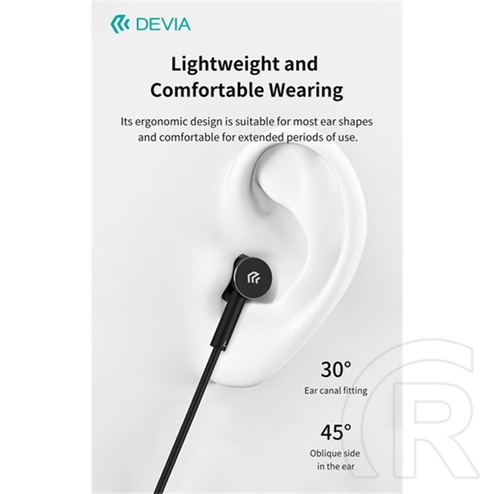 Devia Smart Series M1 Metal in-ear fülhallgató USB-C (mikrofon, 10 mm hangszóró, 120 cm kábel, fekete)