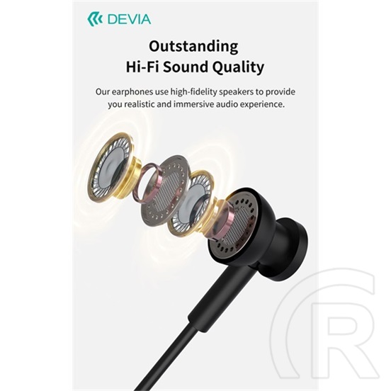 Devia Smart Series M1 Metal in-ear sztereó fülhallgató (USB-C, mikrofon, 10 mm hangszóró, 120 cm kábel, ezüst)