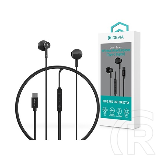 Devia Smart Series M2 Metal in-ear fülhallgató (USB-C, mikrofon, fekete)