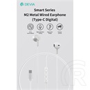 Devia Smart Series M2 Metal in-ear fülhallgató (USB-C, mikrofon, fekete)